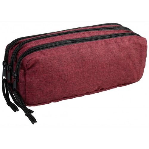 Trousse - Scolaire - Rouge - Rectangulaire - 3 Compartiments - School