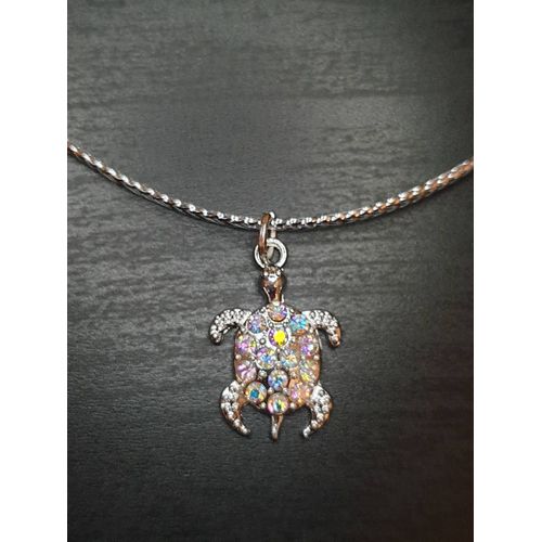 Collier "Tortue" Cordon Argenté