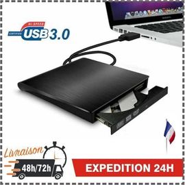 Esterno USB 3.0 DVD RW CD ROM scrittore lettore del PC del Laptop Portatile (Noir)