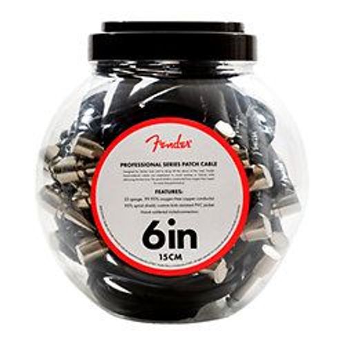 Professional Series Instrument Cable, 15cm, Black (Lot de 20)