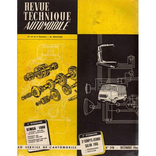 Revue Technique Automobile N° 248 : Simca 1000, Peugeot 403 Volkwagen 1200-1300