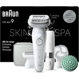 Épilateur Avec Tête Pivotante Braun Silk-Épil 9 Skinspa 9-381 Blanc/Argent