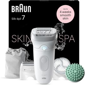 Épilateur Avec Tête Large Braun Silk-Épil 7 Skinspa Blanc/Argent (7-081)