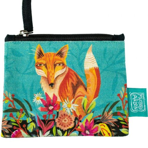 Grande Pochette plate Le Renard en coton décorée Allen