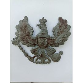 Plaque De Casque À Pointe Prussien De 1915 En Fer Estampé