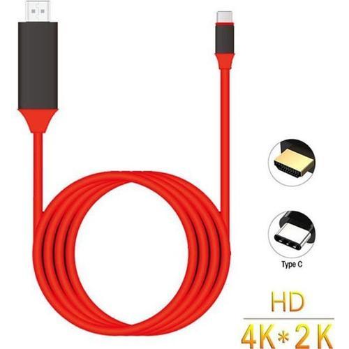 XLQ70623708RD USB-C Type-C vers HDTV HDMI Cable 4K adaptateur câble pour Samsung Galaxy S8-S8 plus