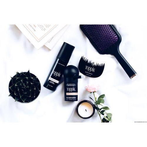 Toppik Kit Complete Fiber Kératine Poudre Densifiante Pour Cheveux Avec Pompe Chatain Foncé 
