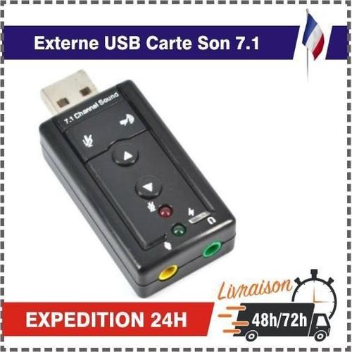 Externe USB Carte Son 7.1 Canaux 3D Audio Adaptateur 3.5mm Casque MIC PC Bureau