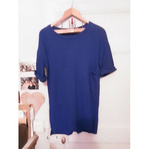 Tee-Shirt Bleu Foncé 38 M American Vintage.