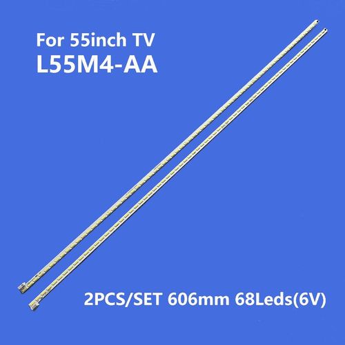 1set-2pcs Bande de rétro-éclairage LED 68, pour TV 55 , L55M4-AA, 098101074400, 098101074401, 1712, 0400, 4190 ""Nipseyteko""