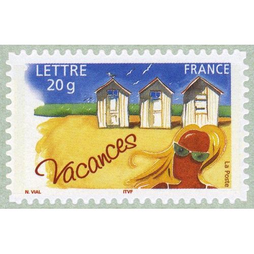 France 2005, Très Beau Timbre Neuf** Luxe Yvert Aa 53, Vacances, Cabanes De Plage, Auto-Adhésif Validité Permanente, Collection Ou Affranchissement.