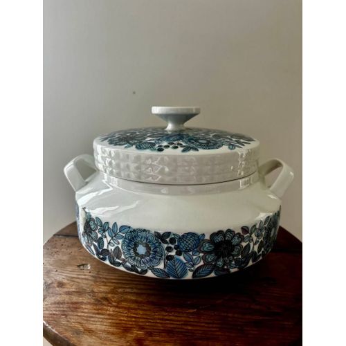 Sublime Soupière Fleurs Bleues Porcelaine Espagnole Pontesa