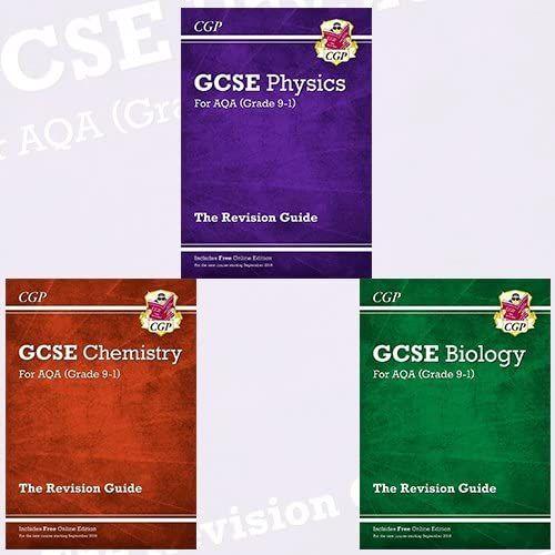 New Grade 9-1 Gcse Collection Physics,Chemistry And Biology 3 Books Bundle By Cgp Books - Aqa Revision Guide With Online Edition