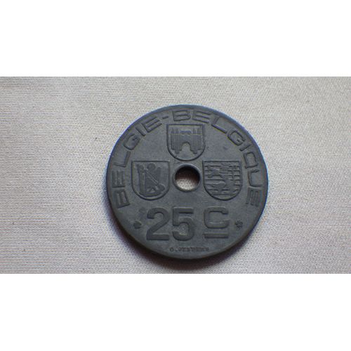Belgique 25 Centimes 1943 Pièce De Monnaie Belge