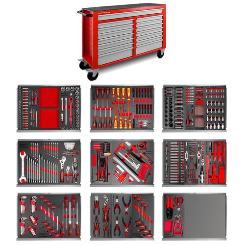 Servante d'atelier complète large XL 514 outils MW Tools MWE512G4