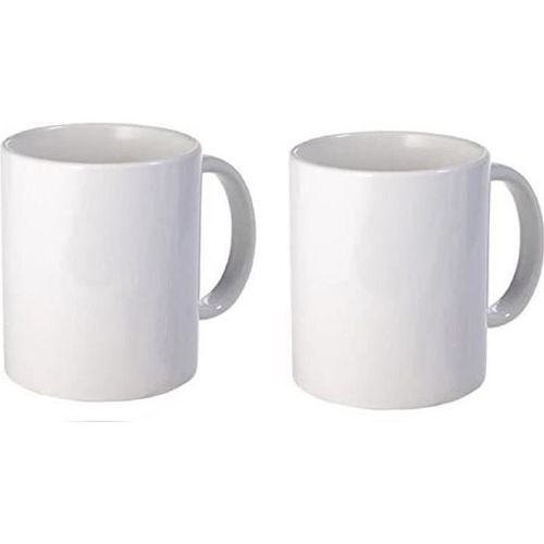 Mug Personnalisables - Tasse Blanches Sublimation - Lot De 2 Mug - Blanc