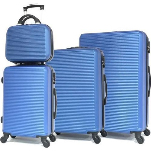 Celims France - Set Valise 4 Pièces | Lot de Valise | Valise avec Vanity | ABS | Bleu