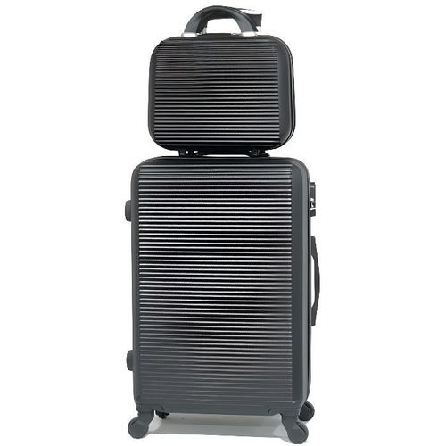 Celims France - Valise Week-End Set Moyenne avec Vanity / Trousse de Toilette 35cm Rigide et Légère | Taille Soute 20kg 65cm | Noir