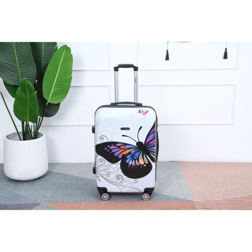 Celims France - Valise Moyenne Taille 65cm | Valise Week-end | Valise Polycarbonate | Légère et Rigide | Blanc