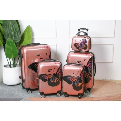 Celims France - Set Valise 4 Pièces | Lot de Valise | Valise avec Vanity | Polycarbonate | Rose Gold