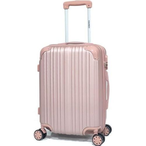 Celims France - Valise Taille Cabine Robuste - Renforts Rigides - 55cm - Rose Gold - Marque Française