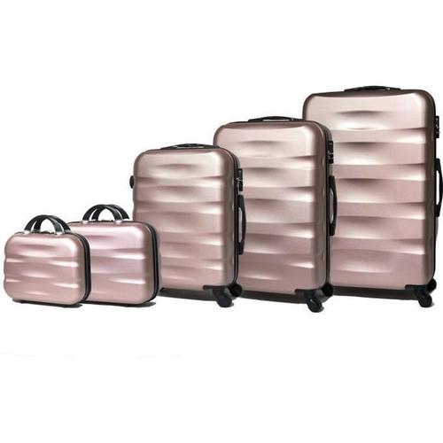 Celims France - Set Valise 5 Pièces | Lot de Valise | Valise avec Vanity | ABS | Rose Gold