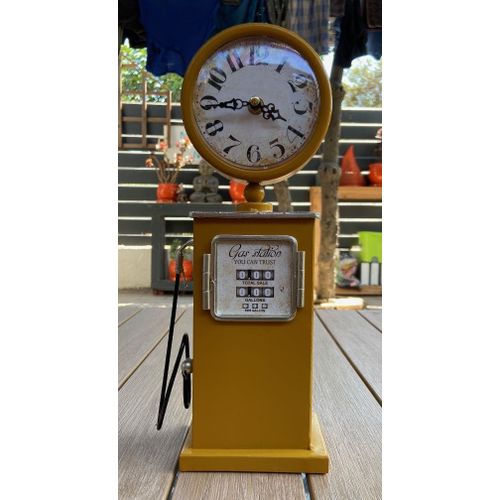 Station Pompe à Essence Décorative Métal Horloge Pendule à Quartz Art Industriel....