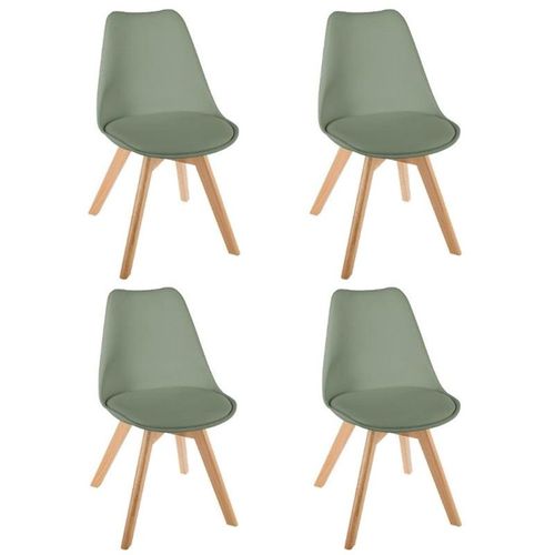 Lot De 4 Chaises Design "Baya" 81cm Kaki