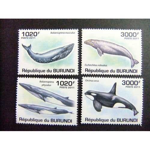 Burundi 2011 Marine Life Baleines Les Baleines / Série Complète New ** Mnh