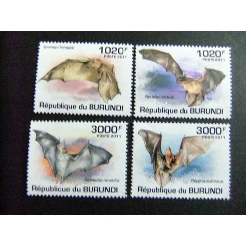 Burundi 2011 Faune Animaux Chauves-Souris Chauves-Souris / Série Complète Nouveau ** Mnh
