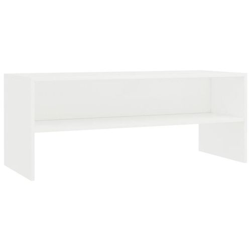 Vidaxl Meuble Tv Blanc 100 X 40 X 40 Cm Agglomere