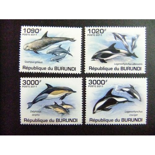 Burundi 2011 Marine Life Dauphins Les Dauphins Dauphins / Série Complète New ** Mnh