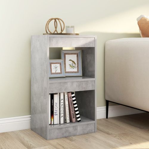 Vidaxl Bibliothèque/Séparateur De Pièce Gris Béton 40x30x72 Cm