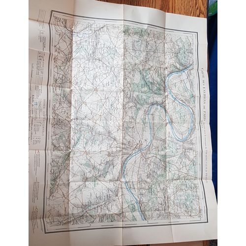 Lot De 9 Cartes Routieres Velocipedique "Club De France" Dans Leur Superbe Pochette / Grand Format 66 Sur 88 Cm / Tres Bel Etat De Conservation/ Tres Anciennes Environs De Paris