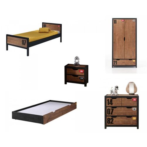 Lit Gigogne 'alex' Avec Armoire Et Commode