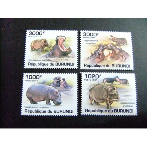 Burundi 2011 Fauna Hipopotamos / Serie Completa Nuevos ** Mnh