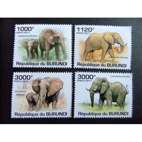 Burundi 2011 Fauna Animals Elephants Elefantes / Serie Completa Nuevos ** Mnh