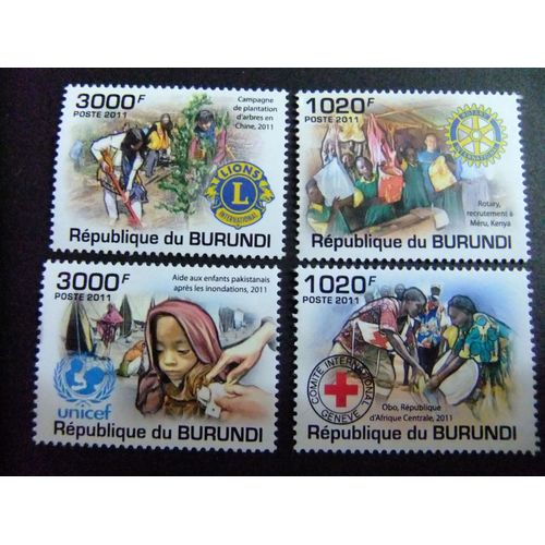 Burundi 2011 Organisations Binénationales Croix Rouge / Rotary / Unicef / Lions Mnh