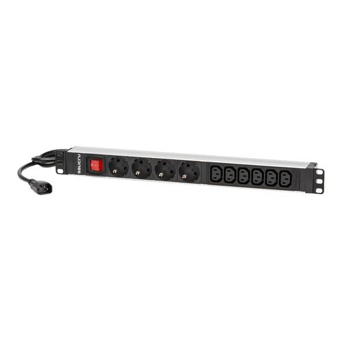 SALICRU SPS 4F+6F PDU SCH+C13/C14 - Unité de distribution secteur (rack-montable) - CA 100/250 V - entrée : IEC 60320 C14 - connecteurs de sortie : 10 (6 x IEC 60320 C13, 4 x Type C) - 1U - 19" -...