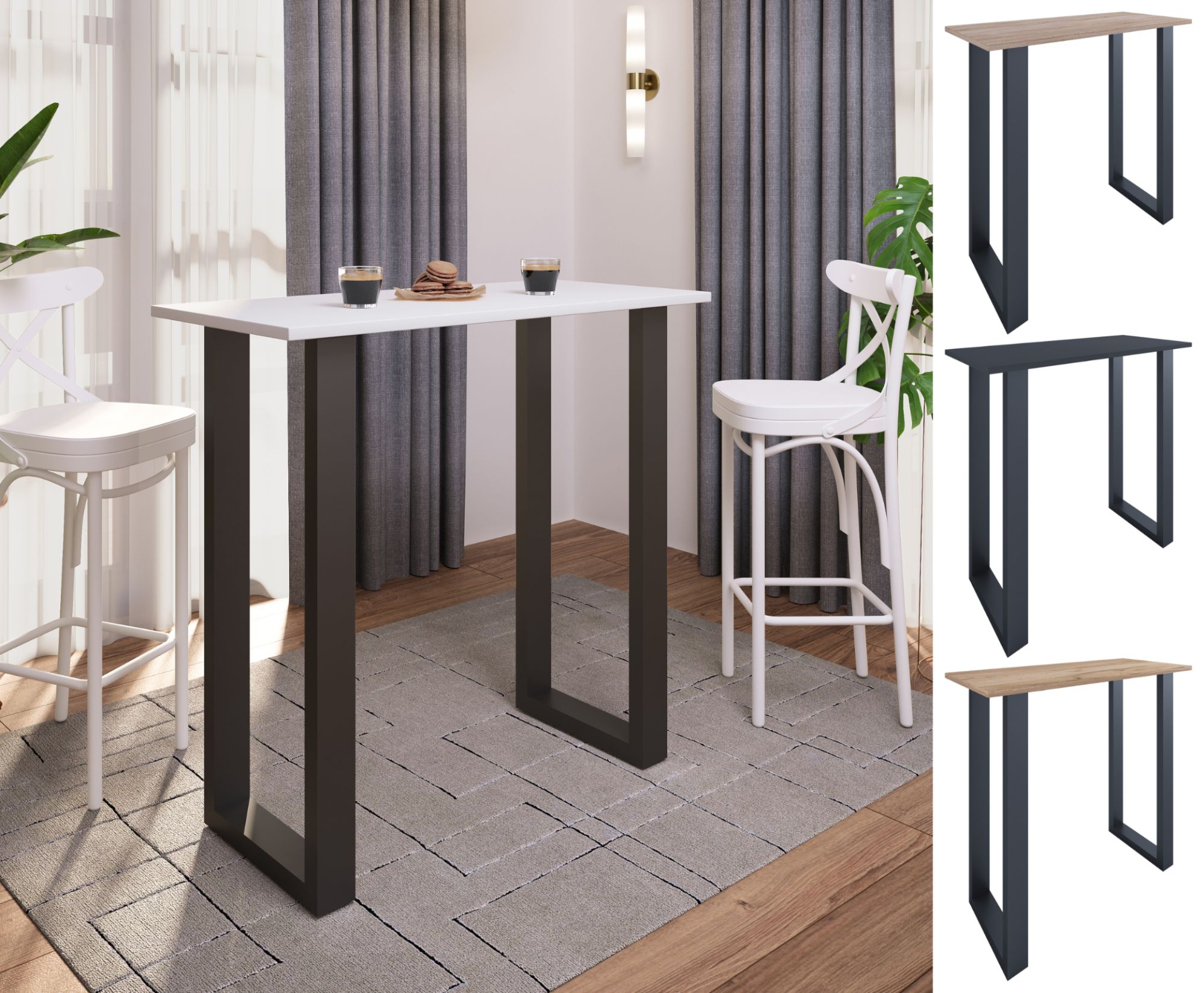 VCM Premium Bois Alu Bar Table de bar Table de bistrot Table de bar...