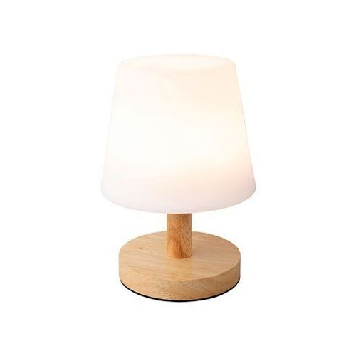 Lampe De Table Led Blanche Pour Extérieur Et Intérieur 22 Cm Avec Finition Bois 894386