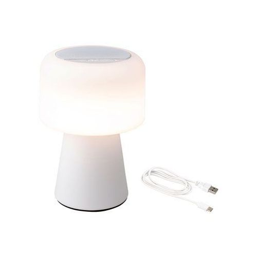 Lampe Led Avec Haut-Parleur Pour Extérieur Et Intérieur Couleur Blanc 22,5 Cm Bluetooth Rechargeable 894417