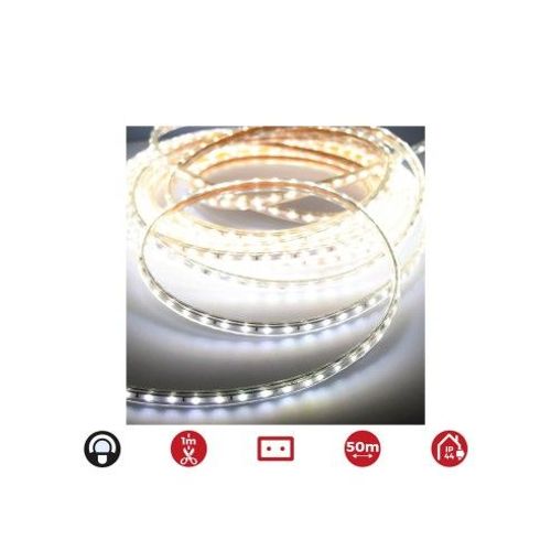 Bande Led 50m 12mm D'épaisseur 60 Leds/M 4,2w/M Blanc Froid 6400k Ip44 Edm 220-240v (Utilisation Intérieur-Extérieur)