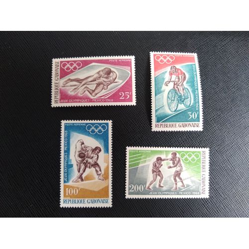 Timbre Gabon Yt Pa 72 A Pa 75 Séries: Jeux Olympiques 1968 ( 160506 )