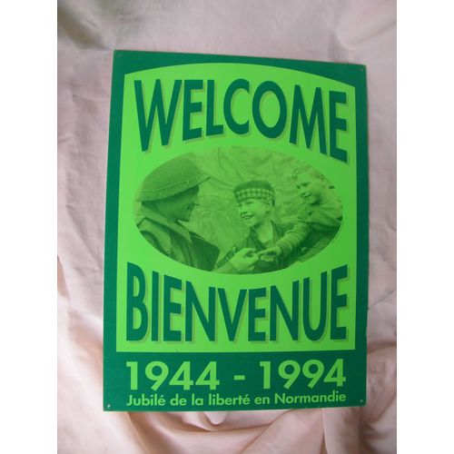 Ww2/Postwar France Affiche Welcome Devise Comméroration 50e Anniversaire Du Débarquement Normandie
