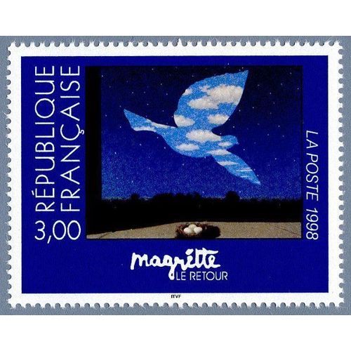 France 1998, Très Beau Timbre Neuf** Luxe Yvert 3145, Émission Commune France Belgique, Centenaire De La Naissance De Magritte, Le Retour.
