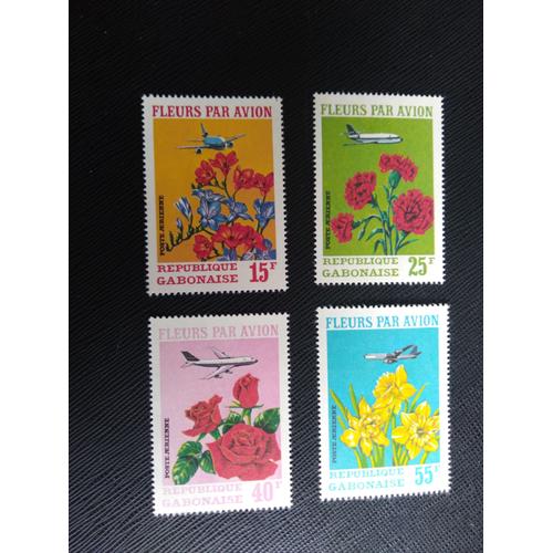 Timbre Gabon Yt Pa 112 A Pa 115 Fleurs Par Avion 1971 ( 160506 )