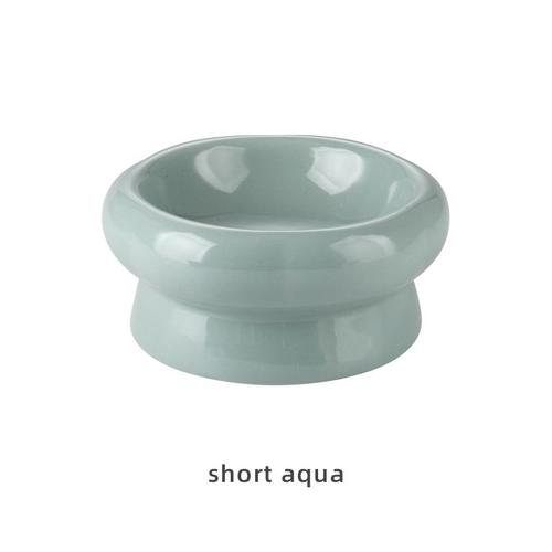 Jouet, Short Aqua--Bol En Céramique'alimentation Et'alimentation Pour Chats Et Chiots, Bol Surélevé, Nourriture Et Eau, Accessoires P