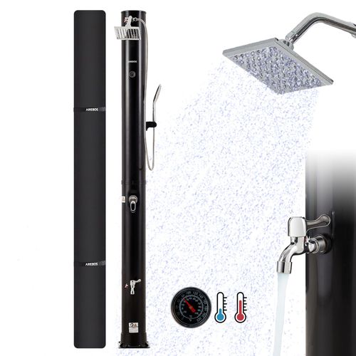 AREBOS Douche solaire Douche de jardin Douche de piscine avec thermomètre 40 L