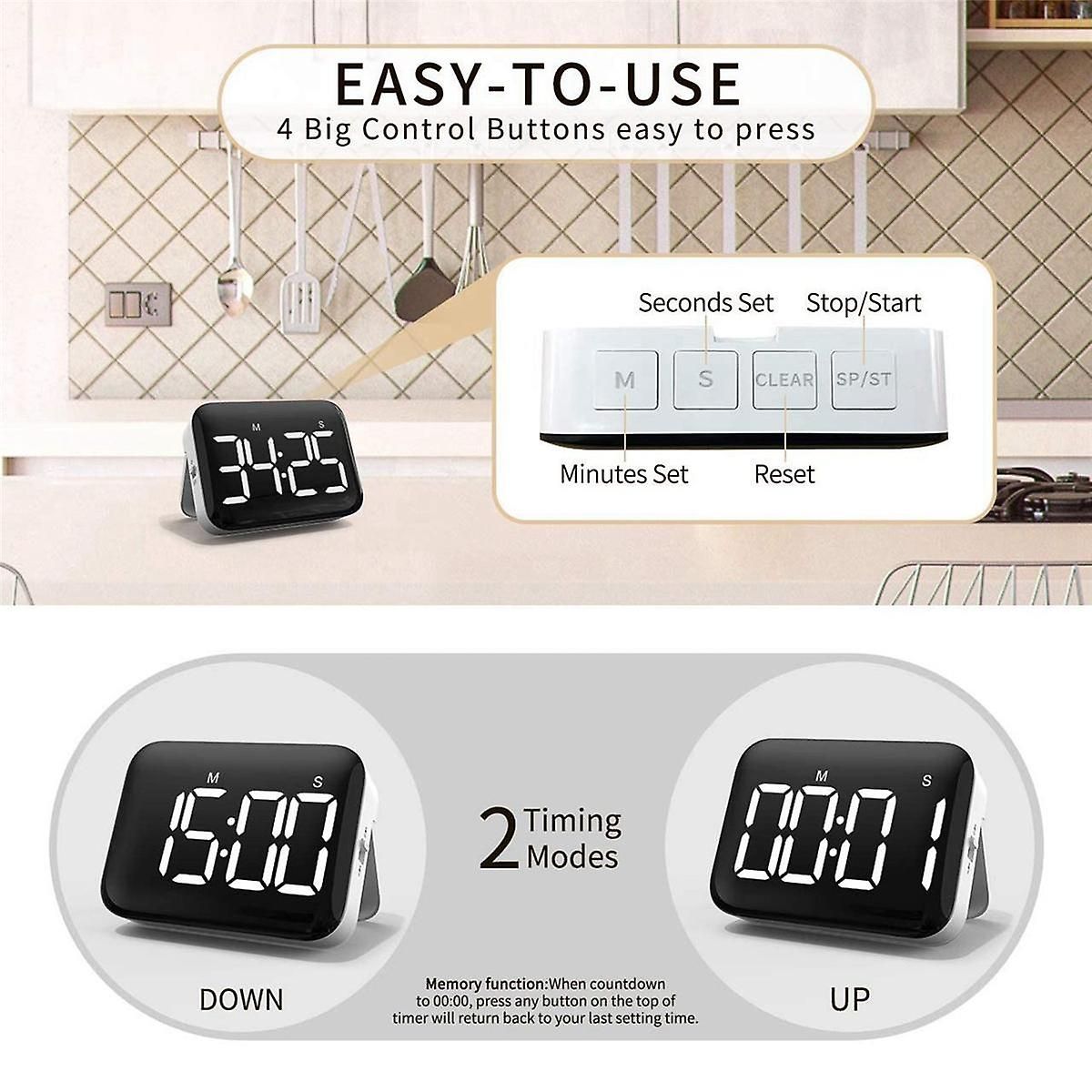 Digital Kitchen Timer - Magnetic Countdown Count Up Timer wi... - 3